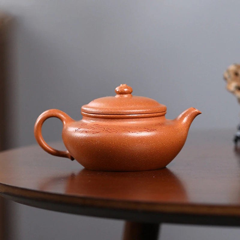 210ml Chinese Yixing Raw Ore Purple Clay Teapots Famous Artists Handmade Tea Pot Beauty Kettle High-end Zisha Tea Set Teaware