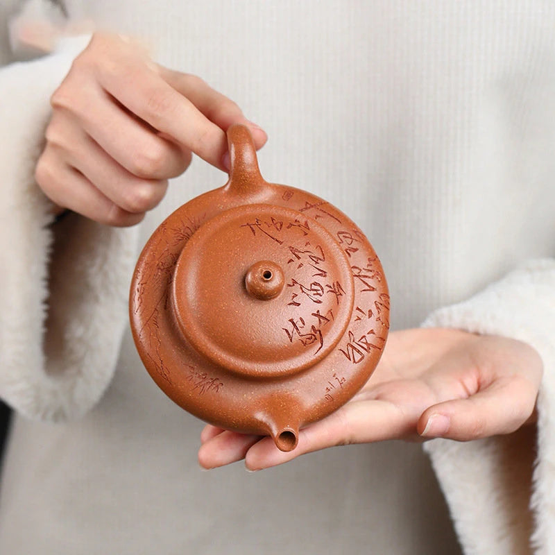 210ml Chinese Yixing Raw Ore Purple Clay Teapots Famous Artists Handmade Tea Pot Beauty Kettle High-end Zisha Tea Set Teaware