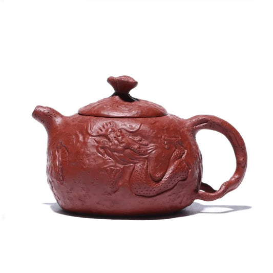 210ml Classic Yixing Purple Clay Teapot Raw Ore Dahongpao Dragon Pattern Tea Pot Household Zisha Filter Tea Set Customized Gifts