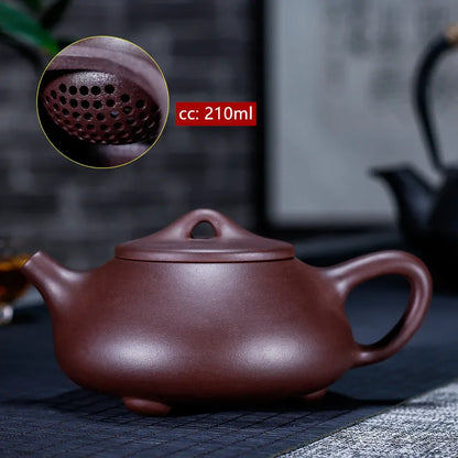 210ml Hand-painted Beauty Teapot Authentic Yixing Purple Clay Tea Pot Ball Hole Filter Stone Scoop Kettle Chinese Zisha Tea Set