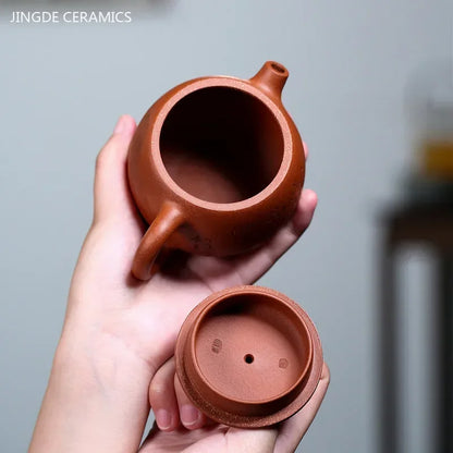 210ml Hand-painted Yixing Purple Clay Tea Pot Classic Mesh Hole Filter Kettle Custom Zisha Tea Infuser Chinese Beauty Teaware