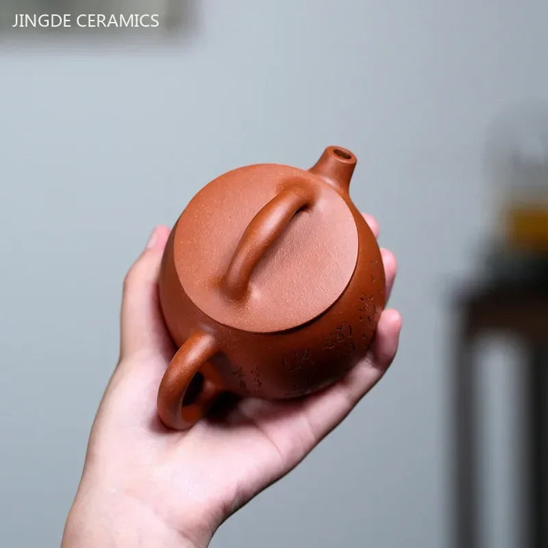 210ml Hand-painted Yixing Purple Clay Tea Pot Classic Mesh Hole Filter Kettle Custom Zisha Tea Infuser Chinese Beauty Teaware