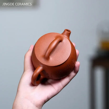 210ml Hand-painted Yixing Purple Clay Tea Pot Classic Mesh Hole Filter Kettle Custom Zisha Tea Infuser Chinese Beauty Teaware
