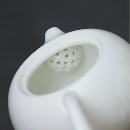 210ml Handmade Sheep Fat Jade White Porcelain Xishi Teapot Household Ceramic Filter Tea Infuser Custom Porcelain Beauty Tea Set