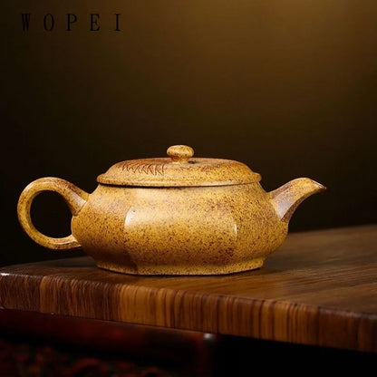 210ml High-end Yixing Purple Clay Teapot Famous Handmade Hexagon Shape Tea Pot Kettle Chinese Zisha Tea Set Collection Gifts