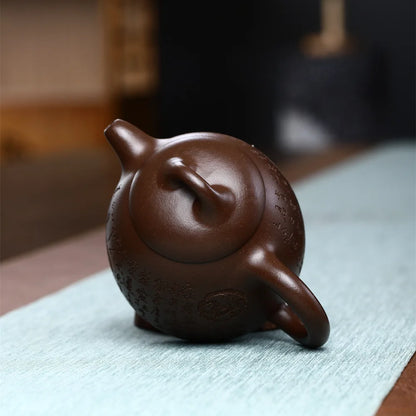 210ml High-end Yixing Purple Clay Teapot Master Handmade Stone Scoop Kettle Custom Beauty Tea Infuser Chinese Zisha Tea Set