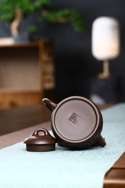 210ml High-end Yixing Purple Clay Teapot Master Handmade Stone Scoop Kettle Custom Beauty Tea Infuser Chinese Zisha Tea Set