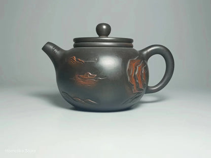 210ml Jianshui Purple Clay Handmade Lotus Carving Tea Pot(Not Yixing Zisha) Kung Fu Tea Set Drinkware Tea Ceremony
