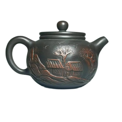 210ml Jianshui Purple Clay Handmade Lotus Carving Tea Pot(Not Yixing Zisha) Kung Fu Tea Set Drinkware Tea Ceremony
