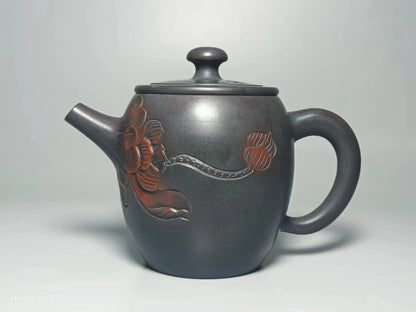 210ml Jianshui Purple Clay Handmade Lotus Carving Tea Pot(Not Yixing Zisha) Kung Fu Tea Set Drinkware Tea Ceremony