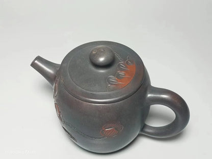 210ml Jianshui Purple Clay Handmade Lotus Carving Tea Pot(Not Yixing Zisha) Kung Fu Tea Set Drinkware Tea Ceremony