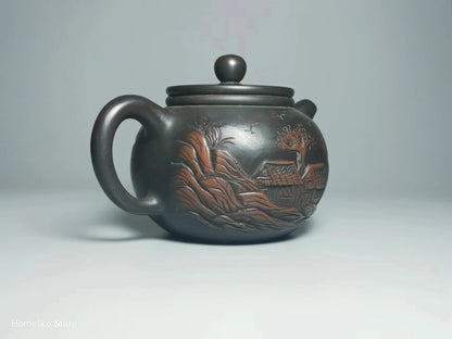 210ml Jianshui Purple Clay Handmade Lotus Carving Tea Pot(Not Yixing Zisha) Kung Fu Tea Set Drinkware Tea Ceremony