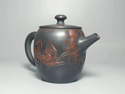 210ml Jianshui Purple Clay Handmade Lotus Carving Tea Pot(Not Yixing Zisha) Kung Fu Tea Set Drinkware Tea Ceremony