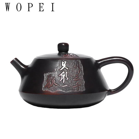 210ml Tradition Yixing Purple Clay Teapots Master Hand-carved Tea Pot Ball Shaped Filter Kettle Chinese Zisha Tea Set Customized