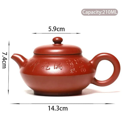 210ml Yixing Famous Purple Clay Teapots Authentic Handmade Tea Pot Raw Ore Dahongpao Mud Kettle Chinese Zisha Tea Set Teaware