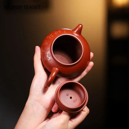 210ml Yixing Famous Purple Clay Teapots Authentic Handmade Tea Pot Raw Ore Dahongpao Mud Kettle Chinese Zisha Tea Set Teaware