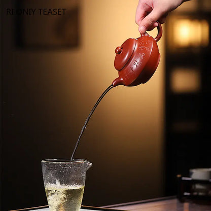 210ml Yixing Famous Purple Clay Teapots Authentic Handmade Tea Pot Raw Ore Dahongpao Mud Kettle Chinese Zisha Tea Set Teaware