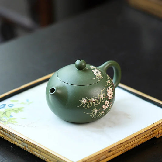 210ml Yixing Famous Purple Clay Teapots Handmade Tea Pot Raw ore Green Mud Beauty Kettle Chinese Zisha Tea Set