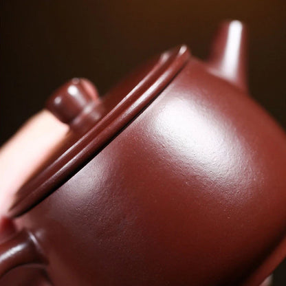 210ml Yixing Purple Clay Teapots Famous Artists Handmade High Stone Scoop Tea Pot Raw Ore Kettle Chinese Zisha Tea Set
