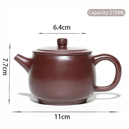 210ml Yixing Purple Clay Teapots Famous Artists Handmade High Stone Scoop Tea Pot Raw Ore Kettle Chinese Zisha Tea Set