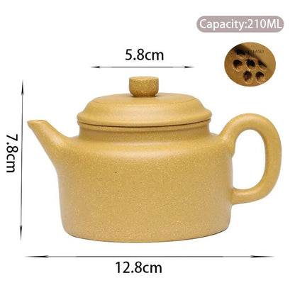 210ml Yixing Purple Clay Teapots Famous Handmade Tea Pot Raw Ore Gold Section Mud Beauty Kettle Chinese Zisha Tea Set Teaware