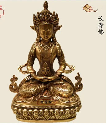 21CM Copper Statue Medicine Master Buddha Yellow God Wealth Green Tara Vajrasattva Great White Umbrella Cover Sun Tathaga