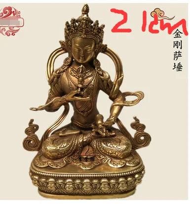 21CM Copper Statue Medicine Master Buddha Yellow God Wealth Green Tara Vajrasattva Great White Umbrella Cover Sun Tathaga