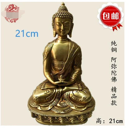 21CM Copper Statue Medicine Master Buddha Yellow God Wealth Green Tara Vajrasattva Great White Umbrella Cover Sun Tathaga