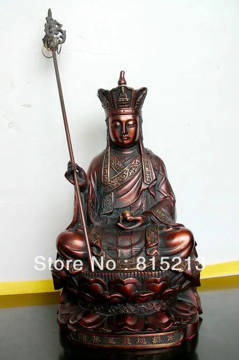 21CM Tibet Buddhism Ksitigarbha Bronze buddha Statue