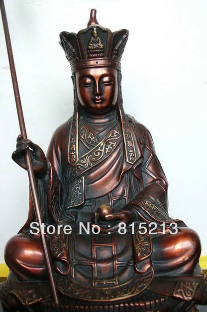 21CM Tibet Buddhism Ksitigarbha Bronze buddha Statue