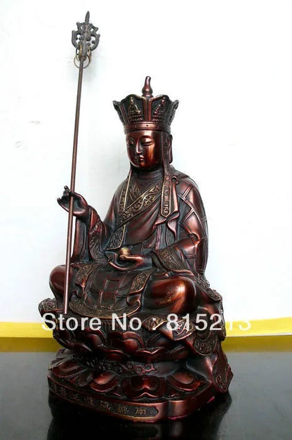 21CM Tibet Buddhism Ksitigarbha Bronze buddha Statue