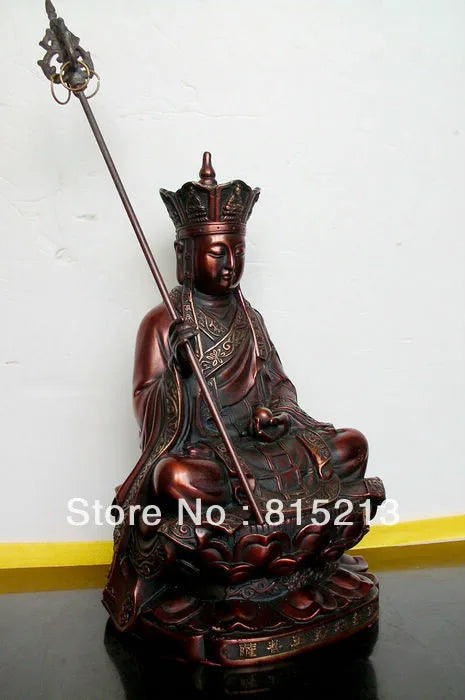 21CM Tibet Buddhism Ksitigarbha Bronze buddha Statue