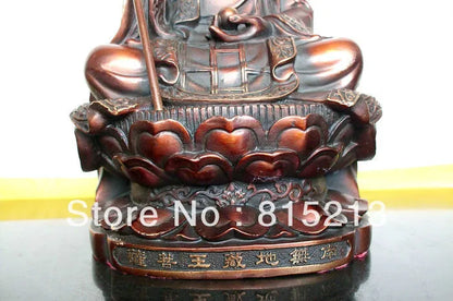 21CM Tibet Buddhism Ksitigarbha Bronze buddha Statue