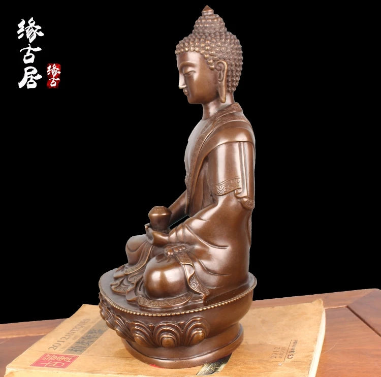 21CM # bless family Safety Health luck Talisman #office home shop efficacious Protection Tibetan Buddhism Buddha statue