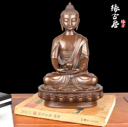 21CM # bless family Safety Health luck Talisman #office home shop efficacious Protection Tibetan Buddhism Buddha statue