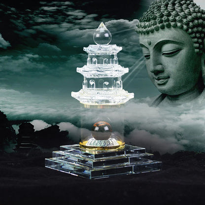 21CM high grade buddha Pagoda HOME efficacious Tantric talisman Tibet Buddhism buddha dagoba stupa tower crystal pagoda statue