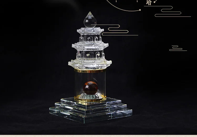 21CM high grade buddha Pagoda HOME efficacious Tantric talisman Tibet Buddhism buddha dagoba stupa tower crystal pagoda statue