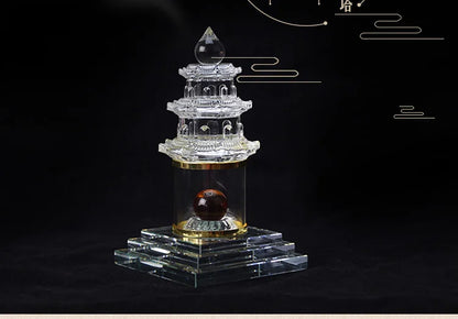 21CM high grade buddha Pagoda HOME efficacious Tantric talisman Tibet Buddhism buddha dagoba stupa tower crystal pagoda statue