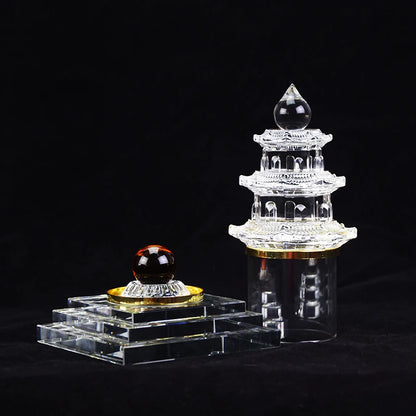 21CM high grade buddha Pagoda HOME efficacious Tantric talisman Tibet Buddhism buddha dagoba stupa tower crystal pagoda statue