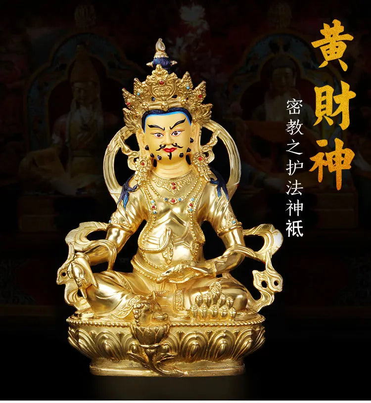 21cm # GOOD Buddha Buddhist shop home efficacious Money Drawing  thriving business Yellow Jambhala yellow fortune god statue