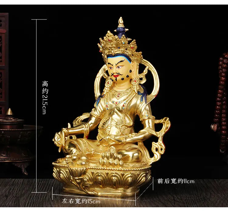 21cm # GOOD Buddha Buddhist shop home efficacious Money Drawing  thriving business Yellow Jambhala yellow fortune god statue