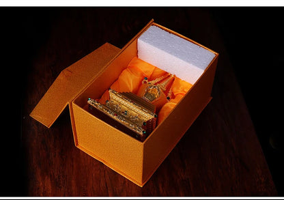 21cm TALL# GOOD Buddha Buddhist bless family home Safety Health wealth efficacious Protection gilding Bodhi Pagoda statue