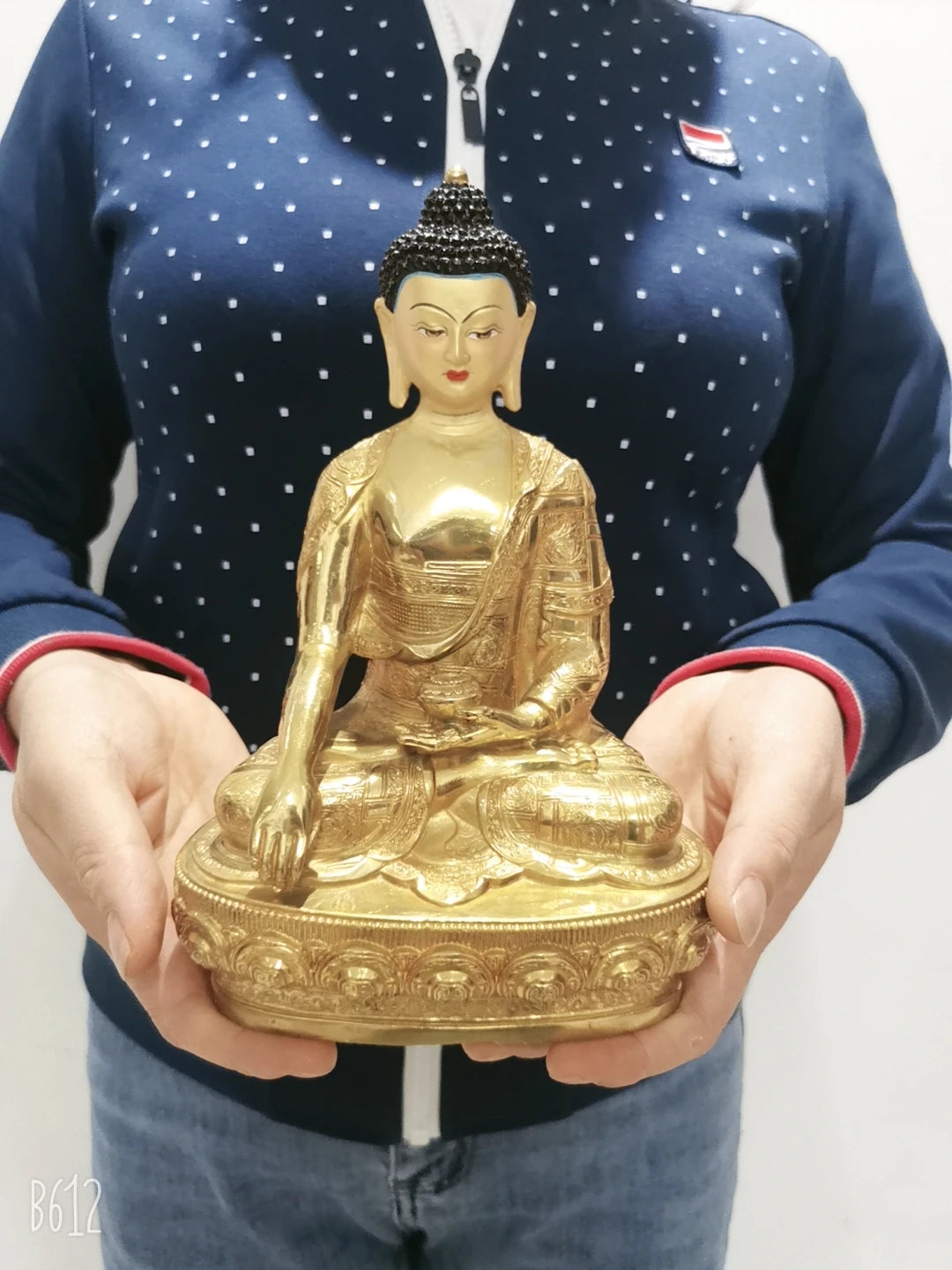 21cm Wholesale Tibet Buddha statue GOOD copper gilding Shakyamuni Buddha statue Family protection Health safety good luck