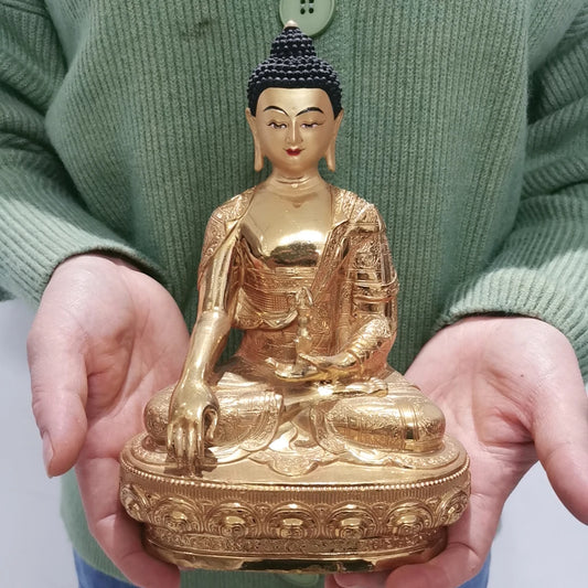 21cm Wholesale Tibet Buddha statue GOOD copper gilding Vajra Buddha statue Family protection Health safety good luck