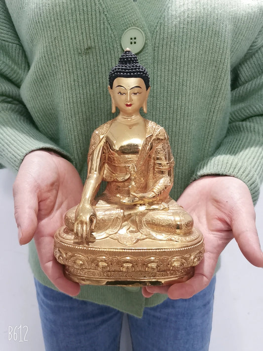 21cm Wholesale Tibet Buddha statue GOOD copper gilding Vajra Buddha statue Family protection Health safety good luck