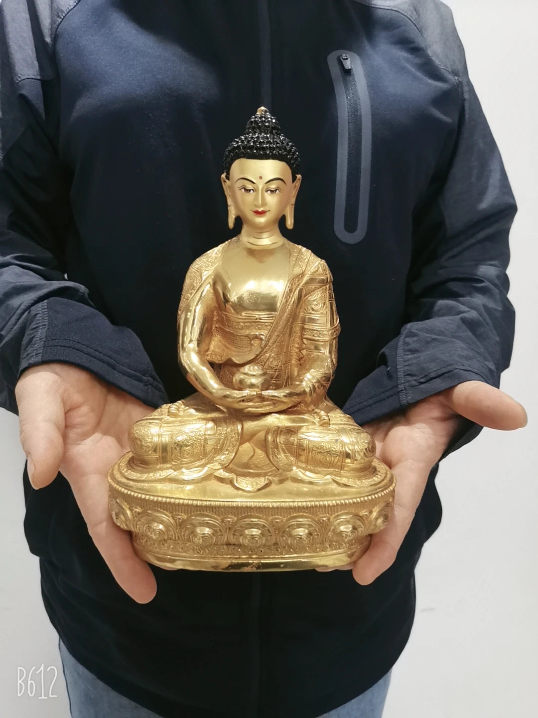 21cm Wholesale Tibet Buddha statue GOOD copper gilding Worship Amitabha Amitayus Buddha statue Family protection Health safety