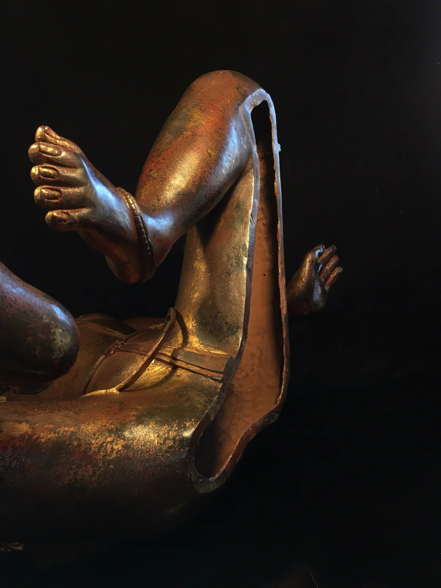22"Tibetan Temple Collection Old Bronze Cinnabar Gilt Free Tara  Tibetan Buddha Amitabha Worship Hall Town House Exorcism