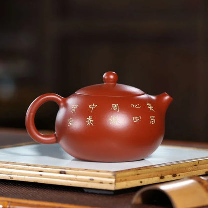 220ML Peach Xishi Purple Clay ZishaTeapot Handmade Chinese Yixing Kettle Puer Green Tea Set Kung Fu Zisha Teaware