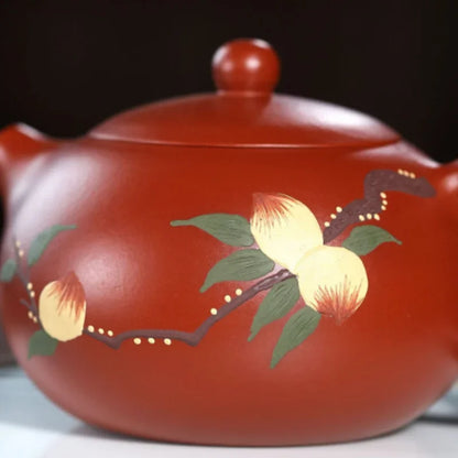 220ML Peach Xishi Purple Clay ZishaTeapot Handmade Chinese Yixing Kettle Puer Green Tea Set Kung Fu Zisha Teaware