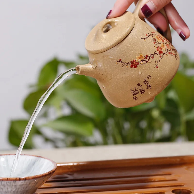 220ML Purple Clay Teapot Handmade painted Yixing Famous Kung Fu Zisha Tea Pot High Grade tea gift Free Shipping Price: US $224.7